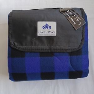 Fleece Plaid Picnic Blanket NEW